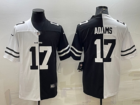 Men's Las Vegas Raiders #17 Davante Adams Black/White Split Vapor Untouchable Limited Stitched Jersey